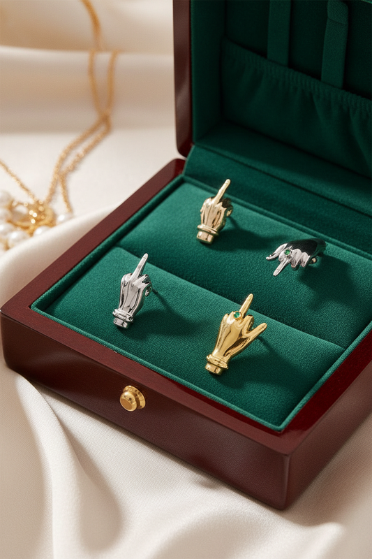 Finger Shaped Stud Earrings