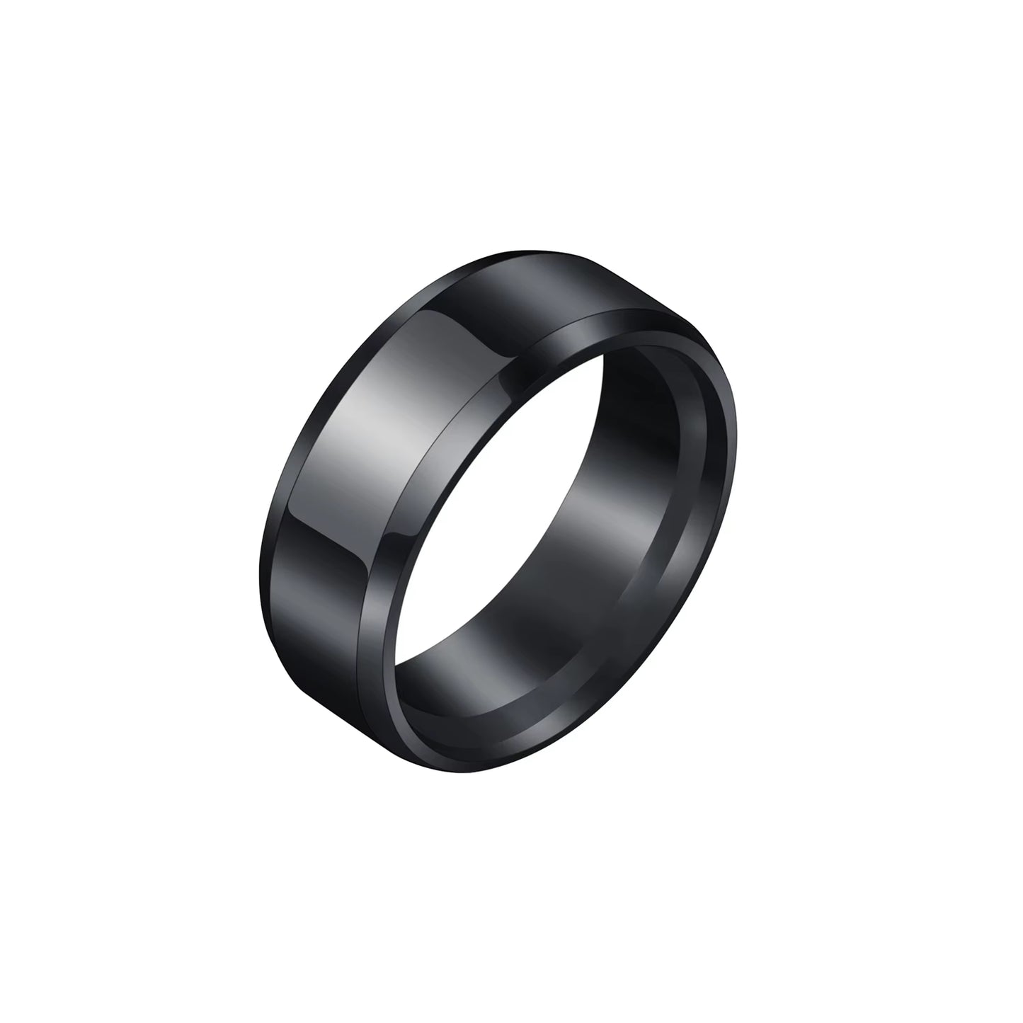 Kissmoon 8Mm Width Fashion Simple Classic Stainless Steel Wedding Couple Rings for Women Men Anniversary Festival Jewelry Gifts