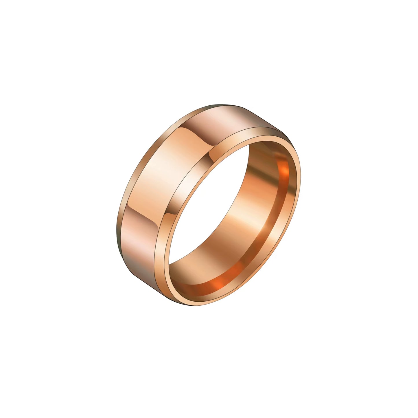 Kissmoon 8Mm Width Fashion Simple Classic Stainless Steel Wedding Couple Rings for Women Men Anniversary Festival Jewelry Gifts